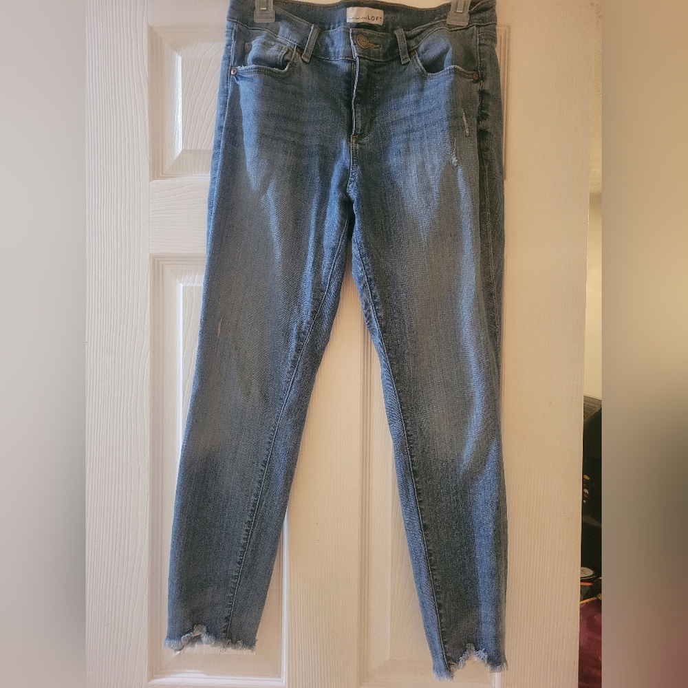 LOFT Distressed Skinny Jeans